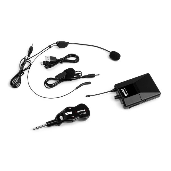 Main product image for Gemini GMU-HSL100 Professional Wireless Headset and Lavalier Rechargeable Battery Body Pack 235-162